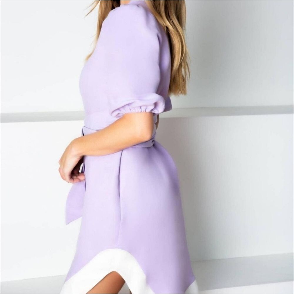 Chloé Chloe Kristyn Lavender Shirt Wrap Rosa Purple Dress Sz L - Picture 2 of 5